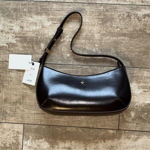 Peta + Jain Black Smooth Leather Shoulder Bag